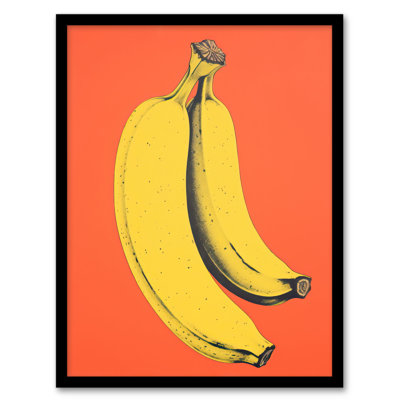 Banana Orange Kitchen Vibrant Yellow Orange 1 Piece Single Picture Frame Wall Art