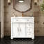 Meuble-lavabo de salle de bain avec lavabo et poignées en métal-923074689