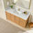 Carrasco 60" Single Bath Vanity in Oak Natural Brown with Silk White Quartz Stone Top-763220557-799646286-799646273