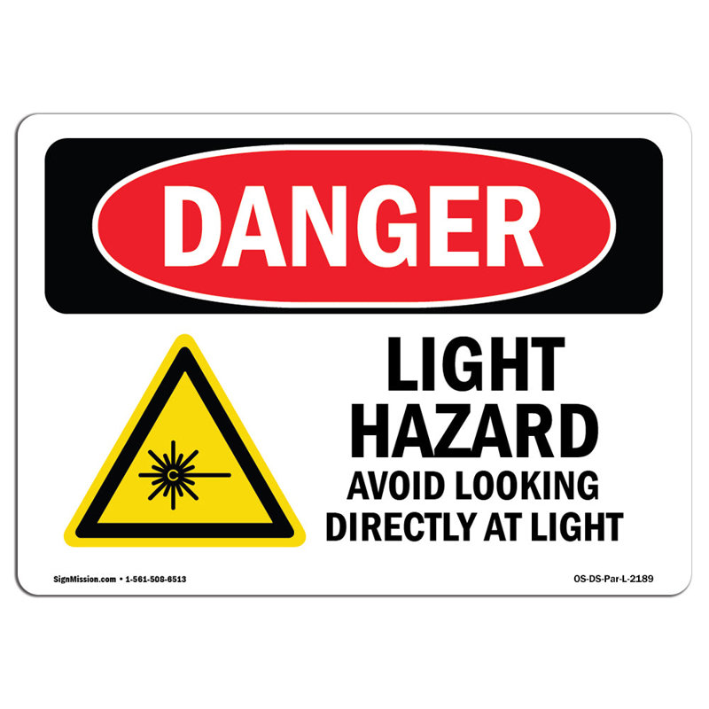 Signe de danger, H 12 po x l 18 po x P 0,1 po
