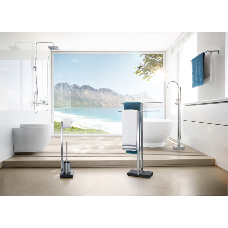 Menoto Free Standing Tower Stand, Matte Stainless Steel