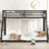 Twin Xl Over Queen Bunk Bed,metal Bunk Bed For Adults & Teens, Noise-free, Space-saving Frame, No Box Spring Needed, Black