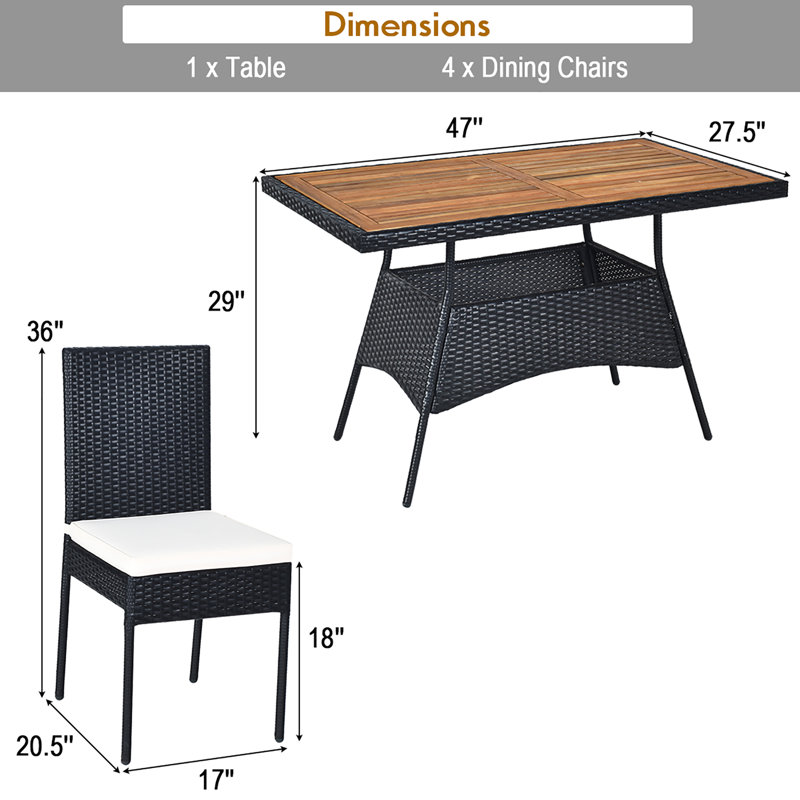 Ensemble de conversation à chaises multiples en rotin 5 pièces avec coussins Bringier