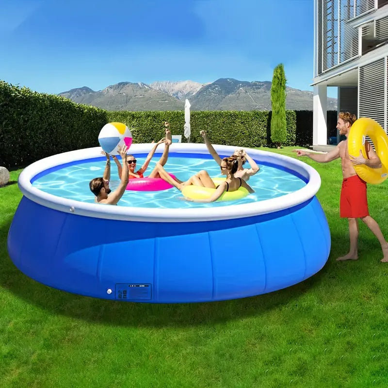 Anneau supérieur rond gonflable piscine hors-sol pour la cour, 10.01' W x 29.92" H