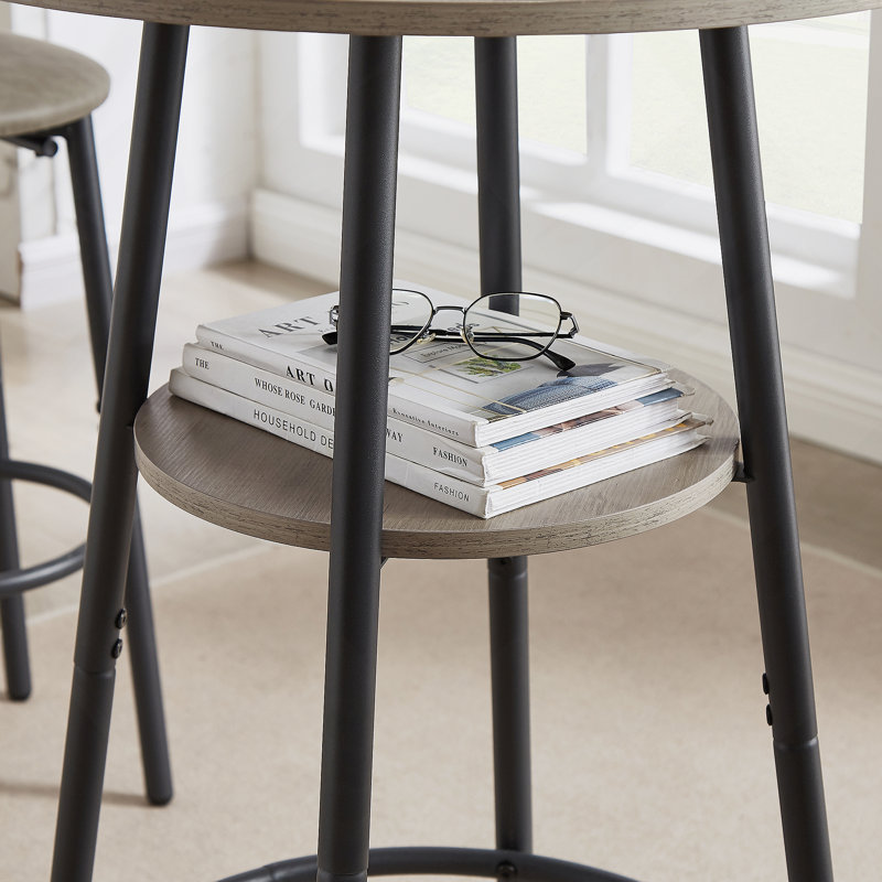 Ensemble de tabourets de bar ronds avec tablette et tabouret rembourré avec dossier, pour des rassemblements confortables et des moments de détente