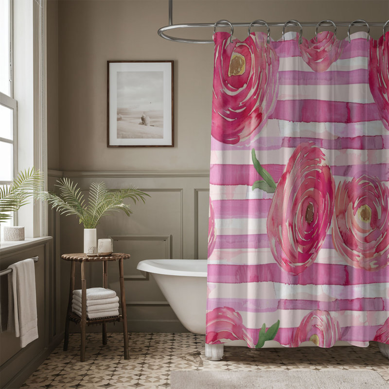 Rideau de douche standard 1 pièce Persian Buttercup, H 74 po x l 71 po
