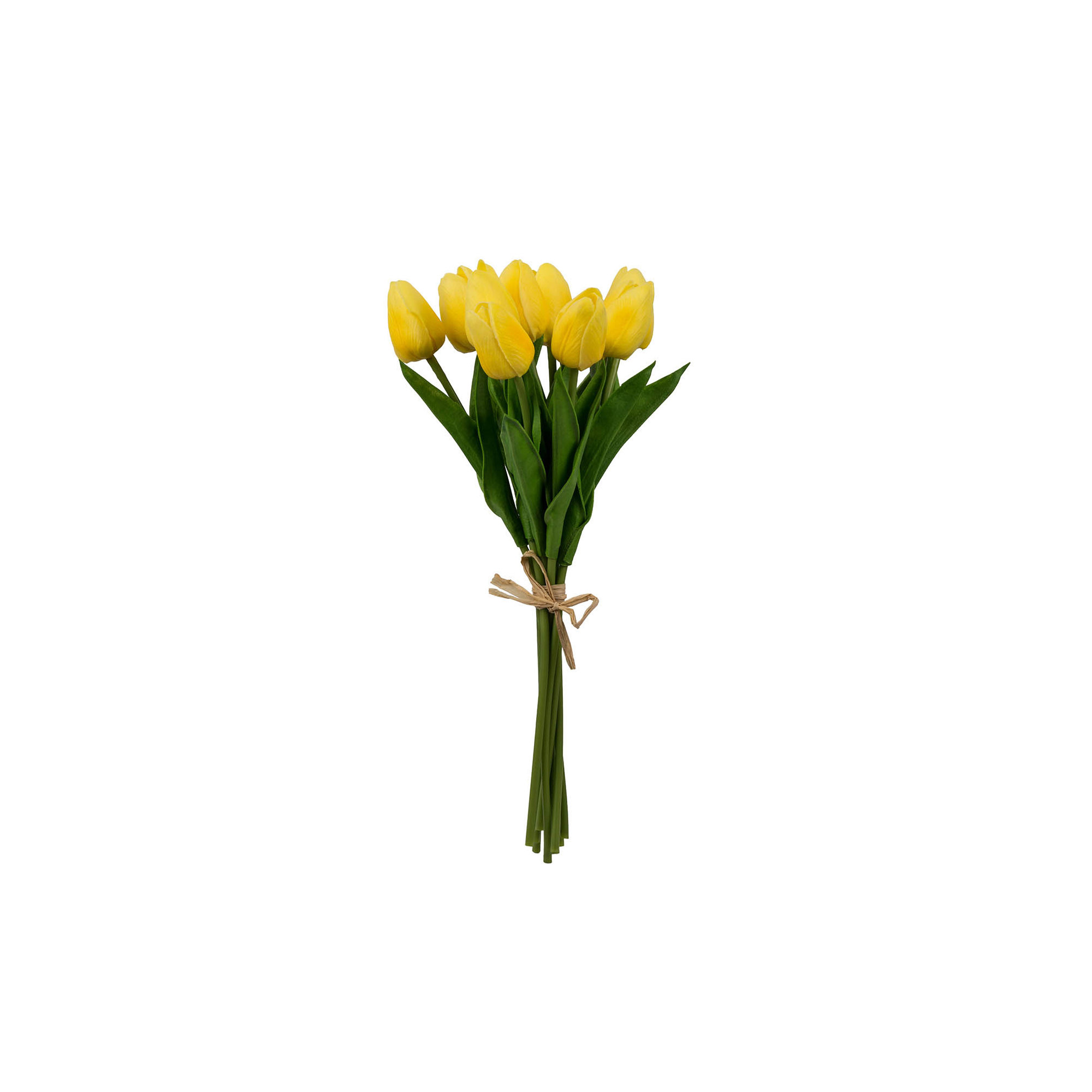 Faux Tulip Flower, Yellow, 13" H x 5.5" W x 5.5" D
