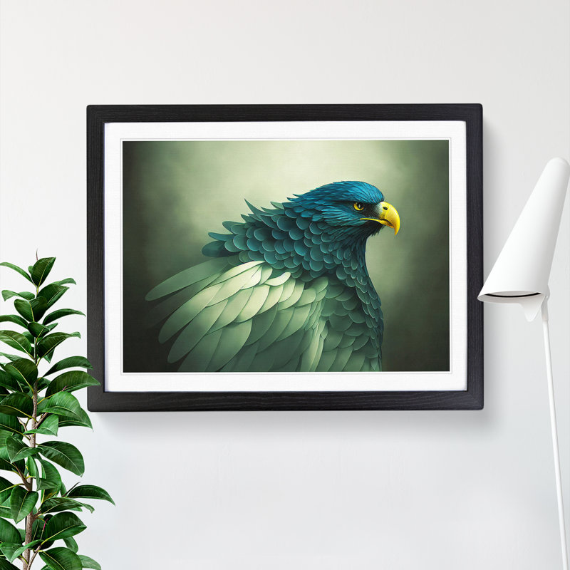 Magnetic Eagle Bird - Framed Print, Black, 46cm H x 64cm W x 2cm D