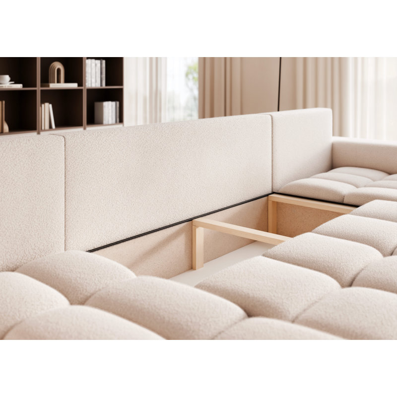 5 Seater Sofa Bed, Cream