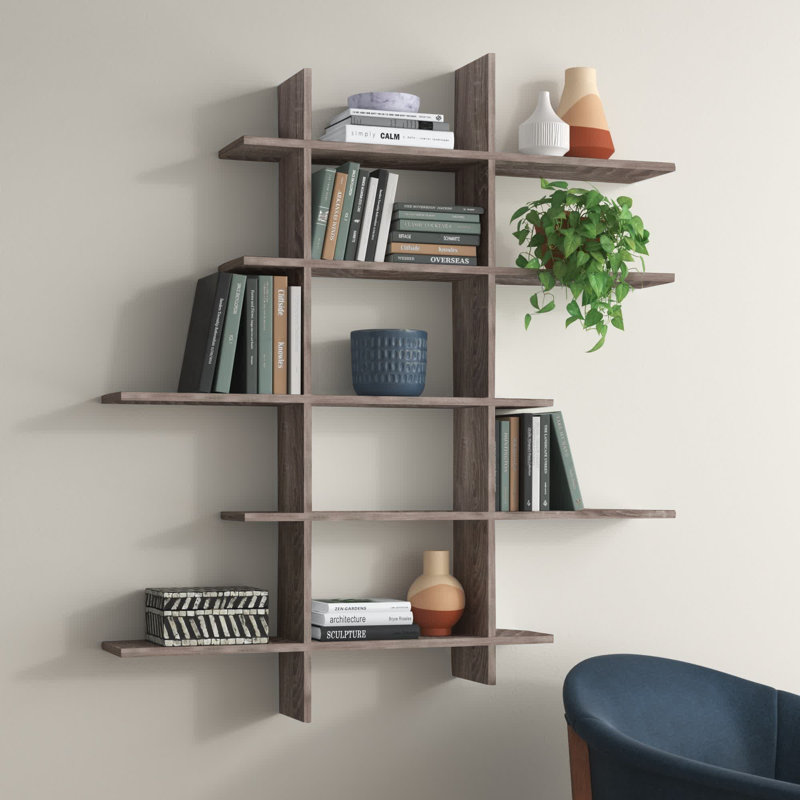 Scriven 5 Tier Accent Shelf, Weathered Oak