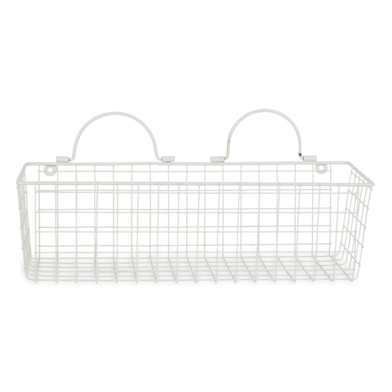 Rangement mural Deiontre Asst avec paniers muraux, Blanc antique