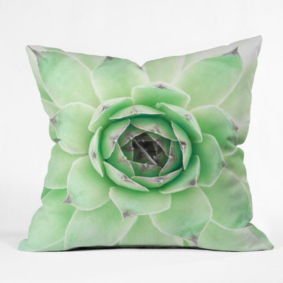 Emanuela Carratoni Mint Succulent Throw Pillow