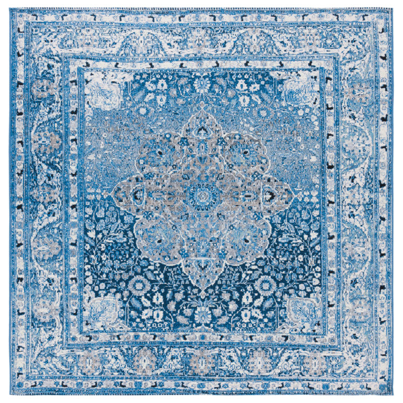 Tapis d'intérieur / extérieur oriental performance Mariaclara 500, Carré 6 pi 6 po