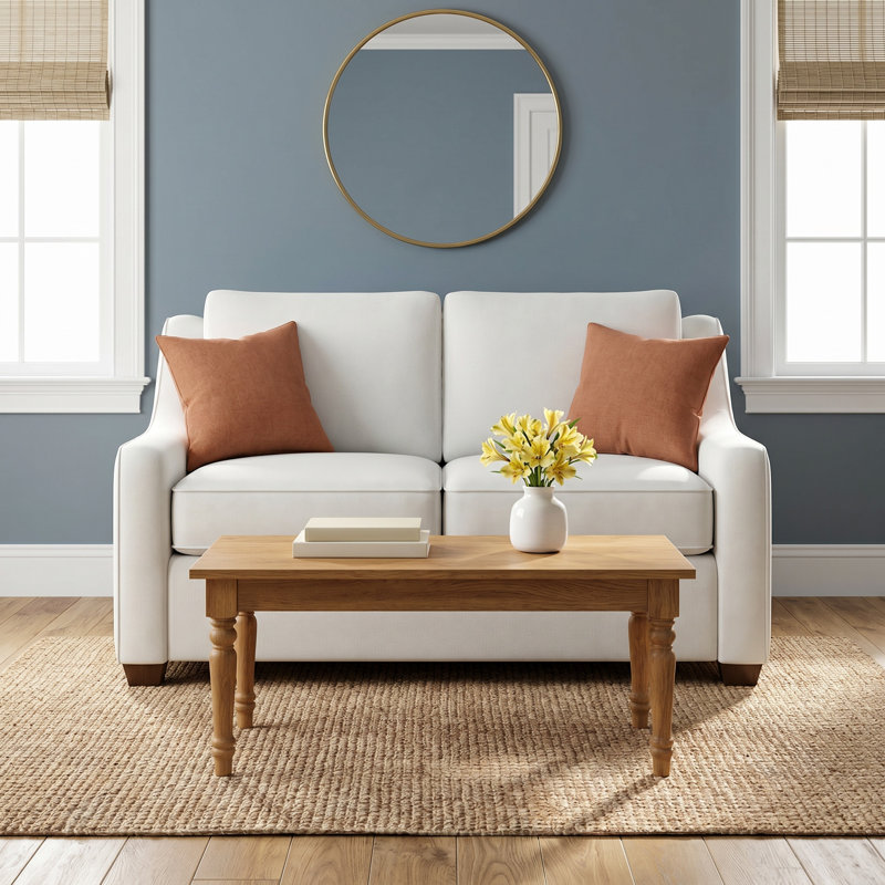 Gemi Upholstered 56.5'' Sofa, Lena Sand Performance Linen Blend