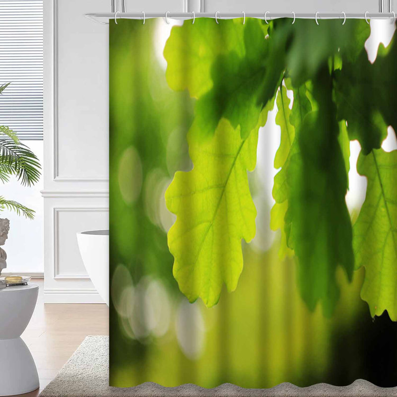 Rideau de douche à feuilles vertes Green Spring, L 72 po x l 72 po