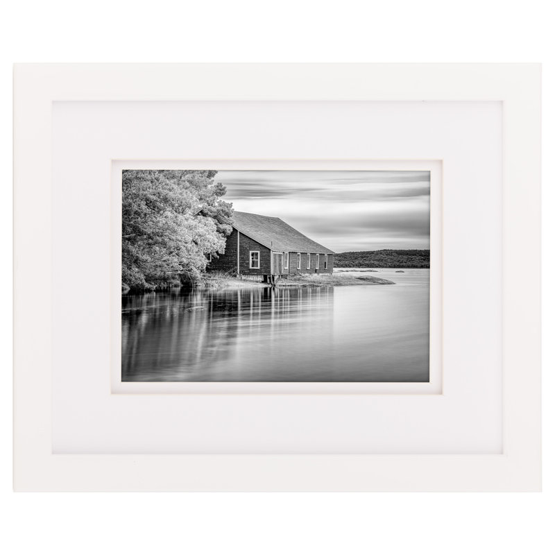 8x10 White Wood Picture Frame with Double Mat