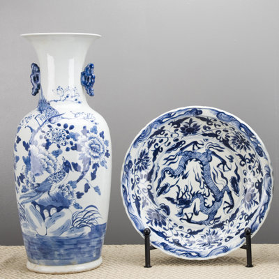Porcelain Vase Phoenix Lotus Blue White