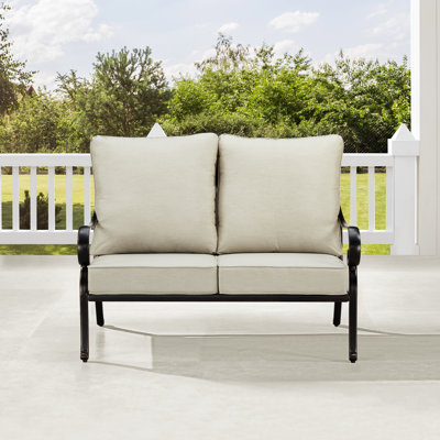 53.1'' Wide Straight Aluminum Loveseat with Cushions
