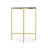 Tara 16"W Marble Top Contemporary End Table with Metal Base and Crossbar Support