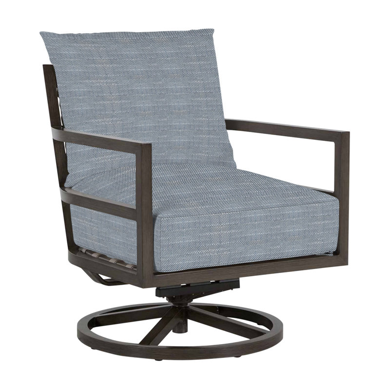 Santa Barbara Swivel Patio Chair, No Welt, Rollo Chambray, Standard Plus