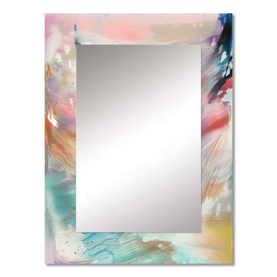 Spring Miracles In Tender Retro Pastel III - Abstract Painting Mirror, Modern Decorative Wall Mirror, Printed Metal Art