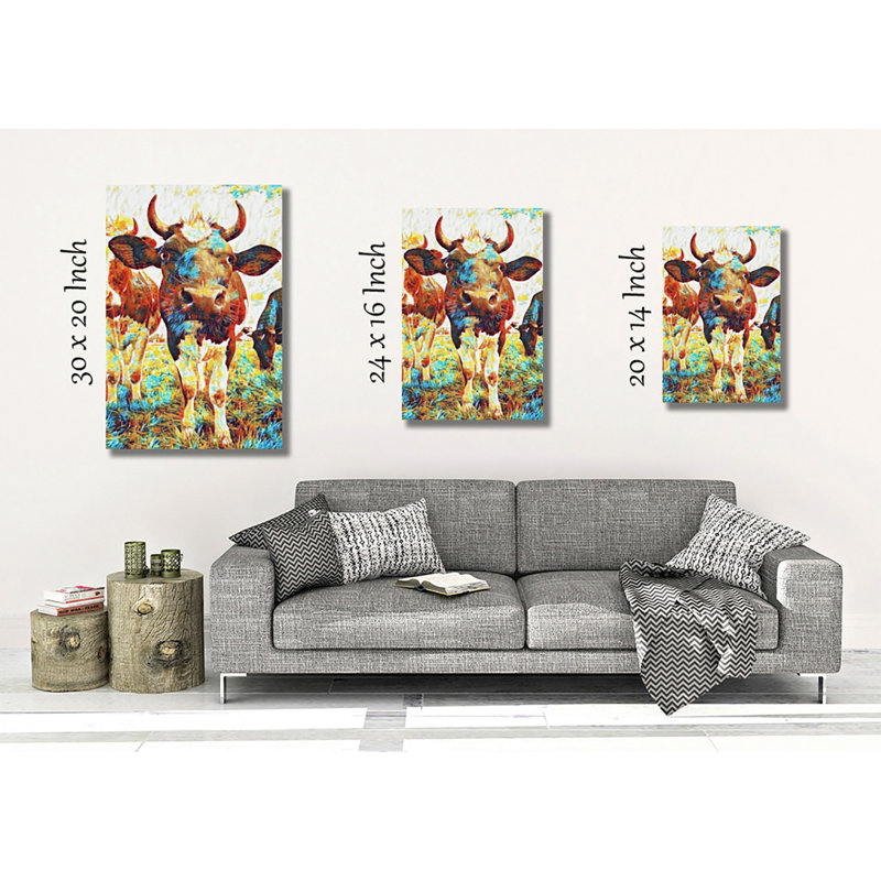 Cows Art - Wrapped Canvas, 76cm H x 50cm W