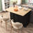 Modern Kitchen Storage With 3 Tier Pull Out Cabinet & Metal Handle, Black Island Soft-Close Hinge,-62118331
