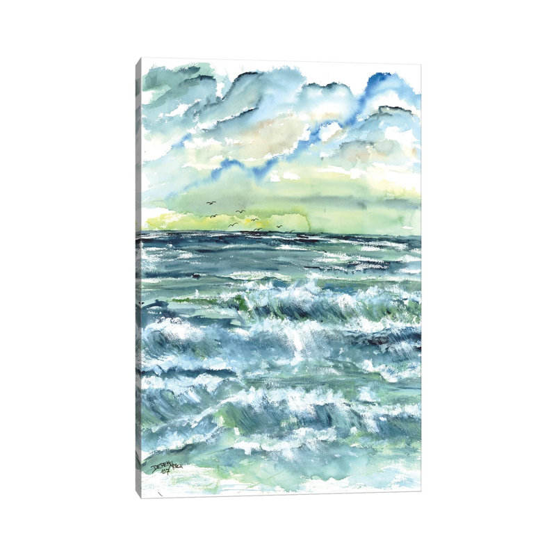Waves Seascape by Derek McCrea - Wrapped Canvas Print, 20.32 cm H x 30.48 cm W
