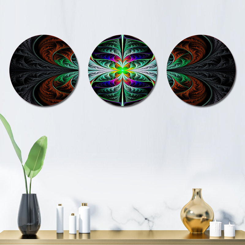 Abstract Wall Decor on Metal, Blue
