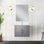 Meuble-lavabo simple gris foncé l 24 po x P 22 po, comptoir en quartz blanc et miroir 18 po