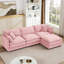 Canapé modulaire modulaire, ensemble de canapé en forme de L de 102 po pour le salon, canapé à 3 places confortable avec repose-pieds mobile, combinaison de bricolage, chenille, rose-129888119
