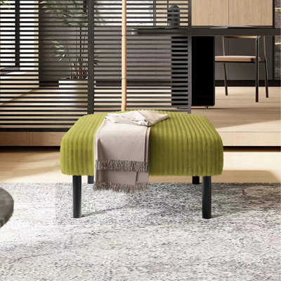Petit repose-pieds en velours côtelé avec rembourrage doux, convient aux coins de lecture, aux salons, au bon support de la structure, au design antidérapant, fonctionne à la fois comme repose-pieds et siège, revêtement rembourré