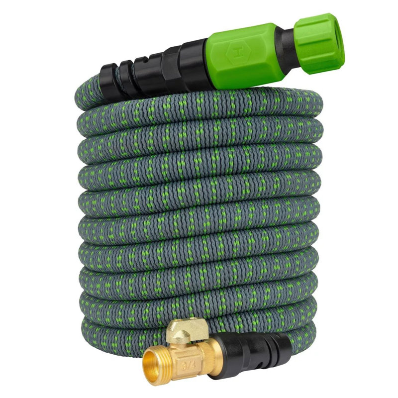 HydroTech Expandable Burst Proof Garden Hose with Heavy Duty Brass Valve