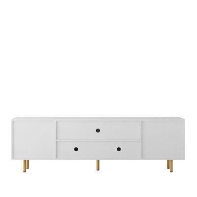 Meuble télé moderne, meuble télé avec portes de rangement, meuble télé pour console, meuble télé