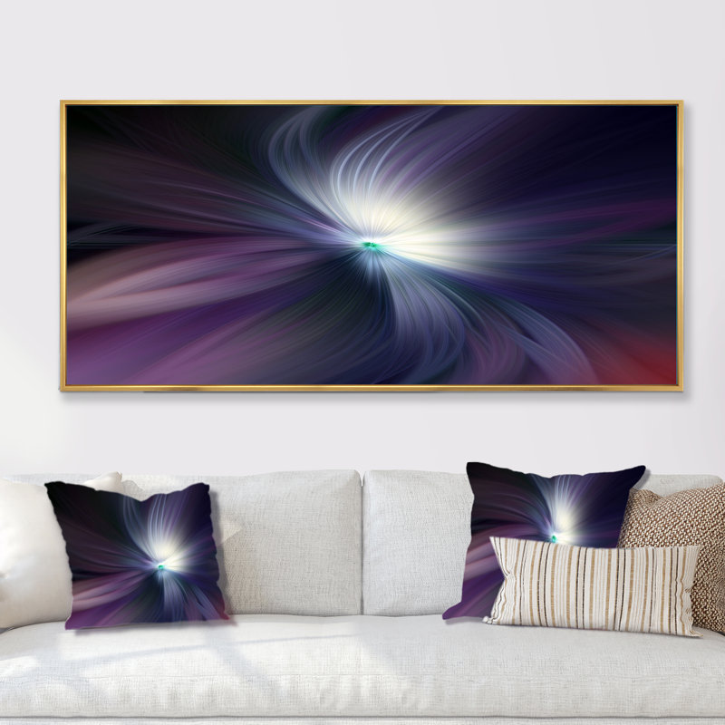 «Colorful Marbleized Swirl Abstract Leaf», impression sur toile, L 12 po x H 8 po, Encadrement doré