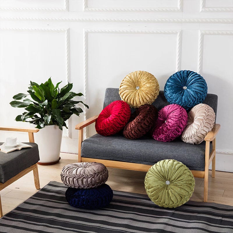 Coussin décoratif en velours 15 po Pumpkin Jewel, Vert sauge