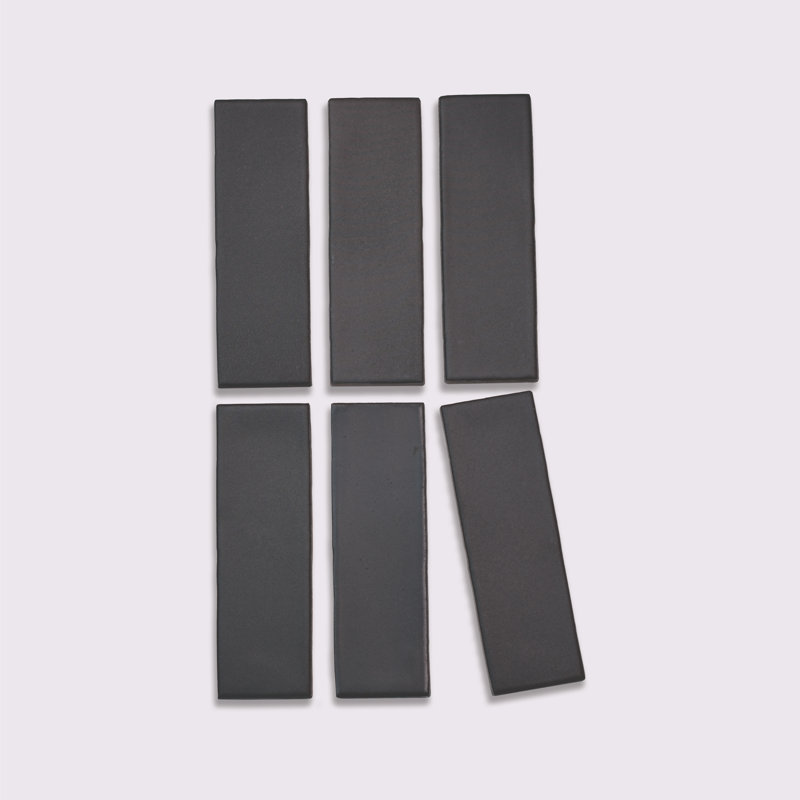 Celine 2" x 6" Matte Porcelain Floor & Wall Tile, Black