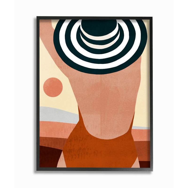 «Summer Back» par Victoria Borges - impression d'art graphique, Giclée encadrée noir minuit, H 30 po x l 24 po x P 1,5 po