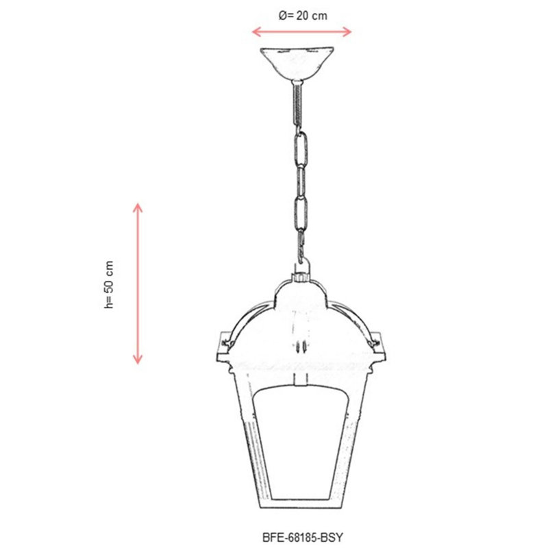 Lanterne suspendue d'extérieur noire à 1 ampoule