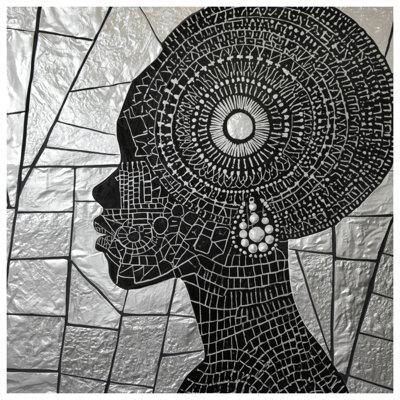 Tapis de bain silhouette femme mosaïque