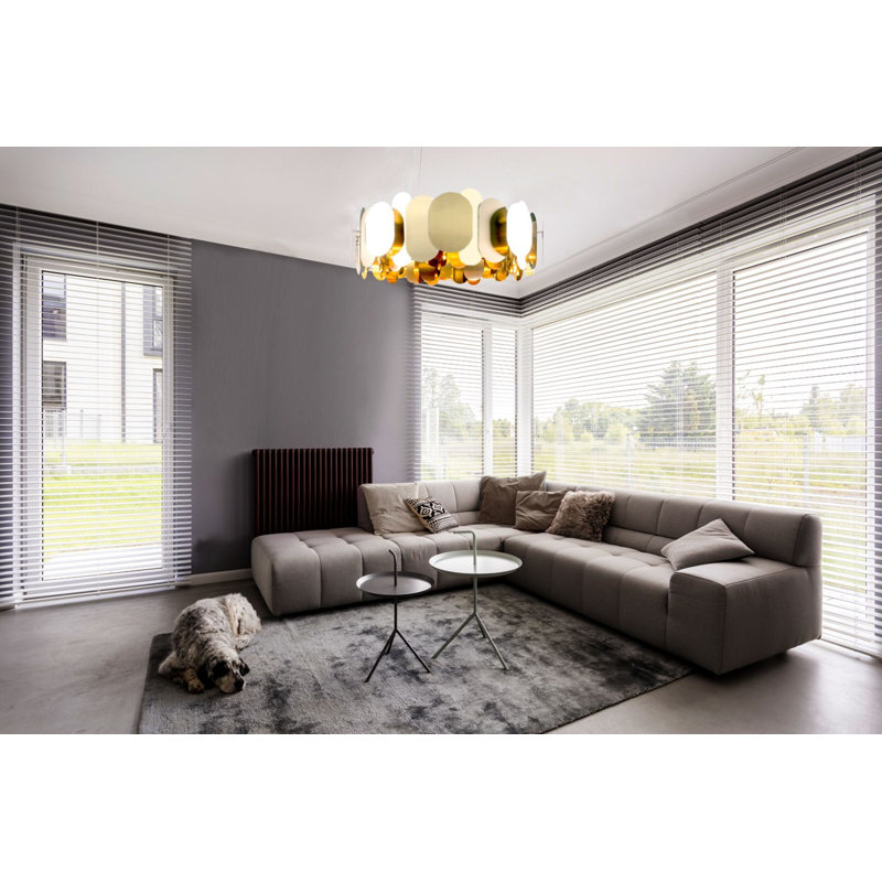 Panel Dimmable LED Geometric Chandelier, Bronze