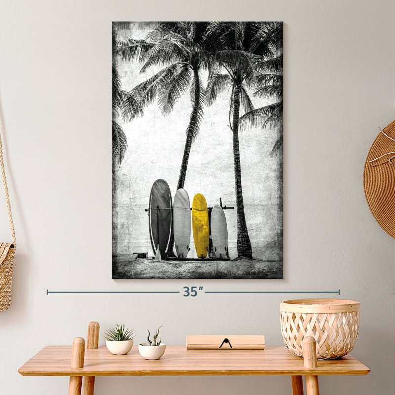 Planche de surf pop sur toile, H 30 po x l 20 po x P 1,25 po