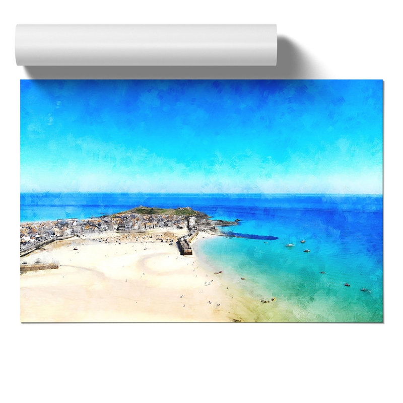 St Ives in Cornwall Painting - Frameless Print, 21cm H x 30cm W x 0.1cm D