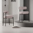 Boucle Dining Chairs Set of 6, Upholstered Dining Chairs with Black Metal Legs, Modern Dining Chair