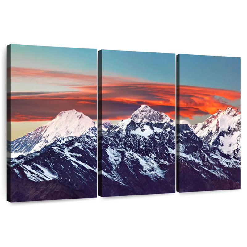 Coucher de soleil de l'Himalaya Alvord, H 32 po x l 50 po