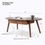 Table basse rectangulaire avec plateau et tiroir en bois massif