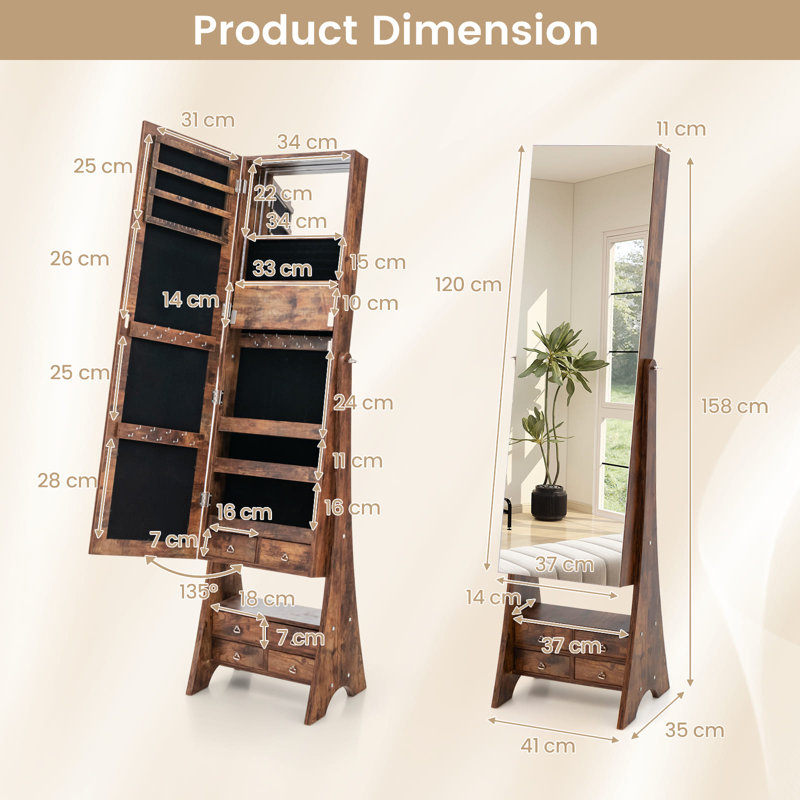 Arend Freestanding Jewelry Armoire