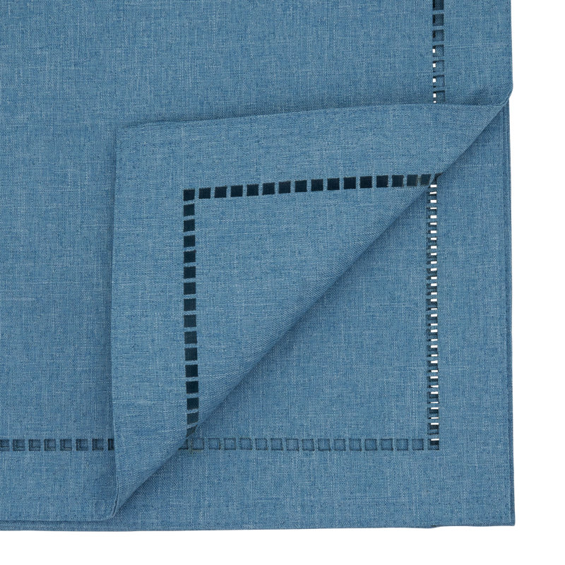 Neith Polyester Rectangle Table Runner, 90" x 14", Denim