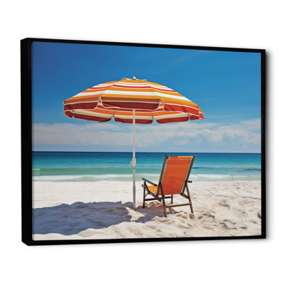 «Alescia Orange Beach Chairs II», reproduction sur toile