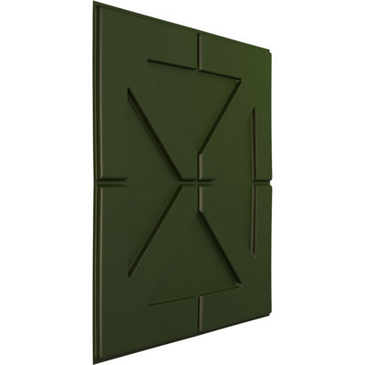 Panneau mural décoratif 3D Xura EnduraWall 19 x 8 po x H 19 5/8 po, UltraCover Satin Canyon vert (couvre 2,67 pieds carrés)